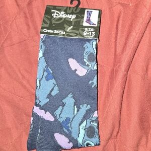 Disney Stitch Patterned Navy Crew Socks